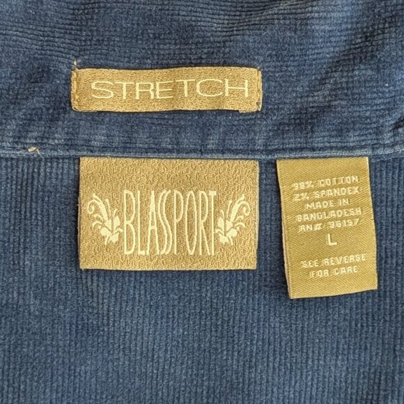 Blassport Women's Stretch Corduroy Jacket Size Large Blue - Picture 2 of 7